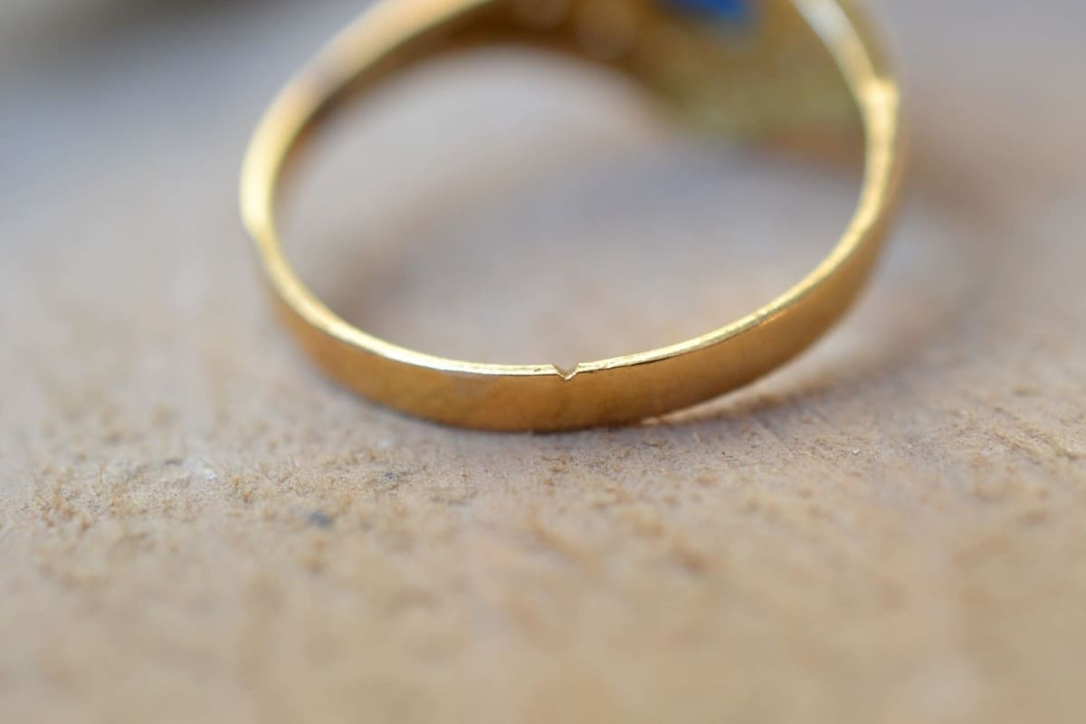 Bague pierre bleue