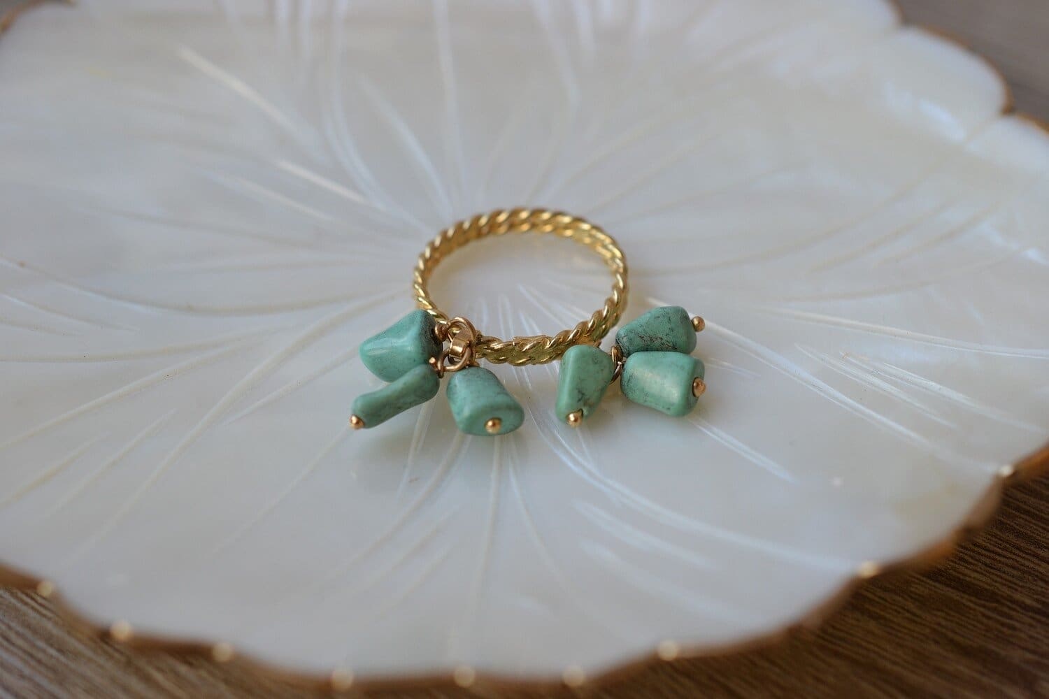 BAGUE PAMPILLES TURQUOISES