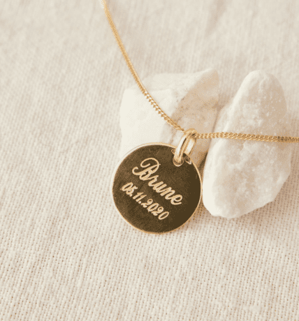 Médaille personnalisable en Or recycle - medaille femme