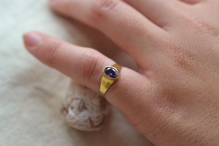 Pinky ring Oxyde de zirconium - bague Or jaune 18 carats