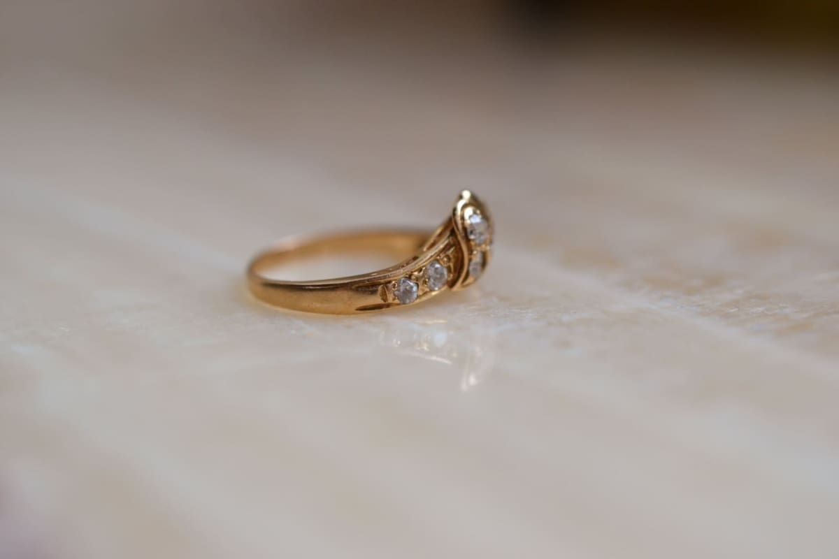 Bague en forme de coeur et Oxydes - bague Vintage