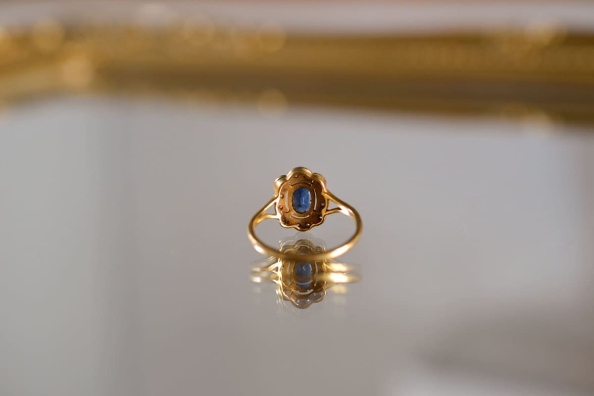 Bague Marguerite Saphir et Diamants - bague femme