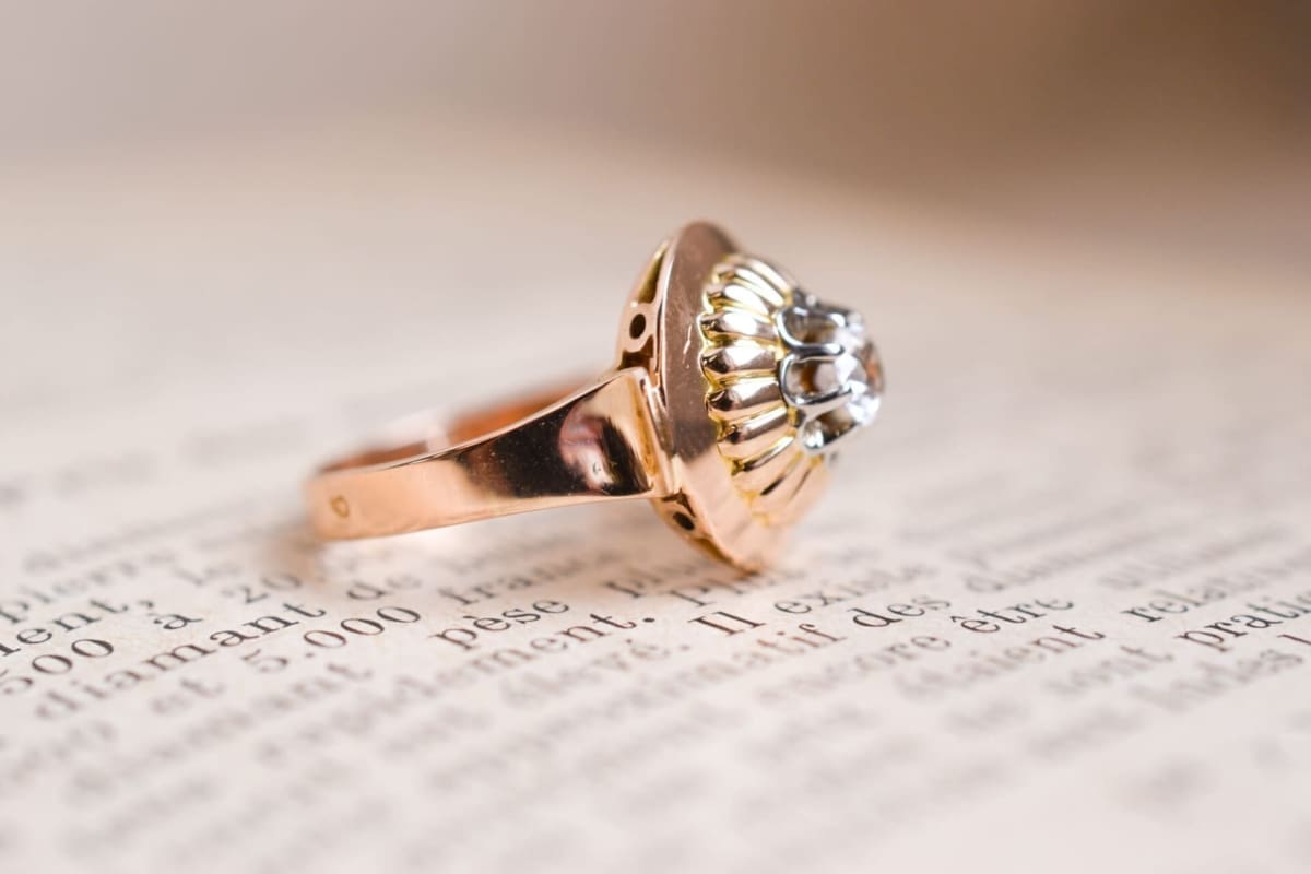 Bague circulaire Art Déco Oxyde - bague Vintage
