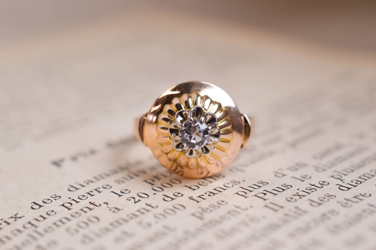 Bague circulaire Art Déco Oxyde - bague ancienne