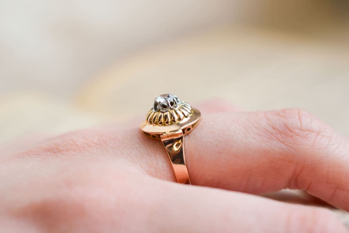 Bague circulaire Art Déco Oxyde - bague unique