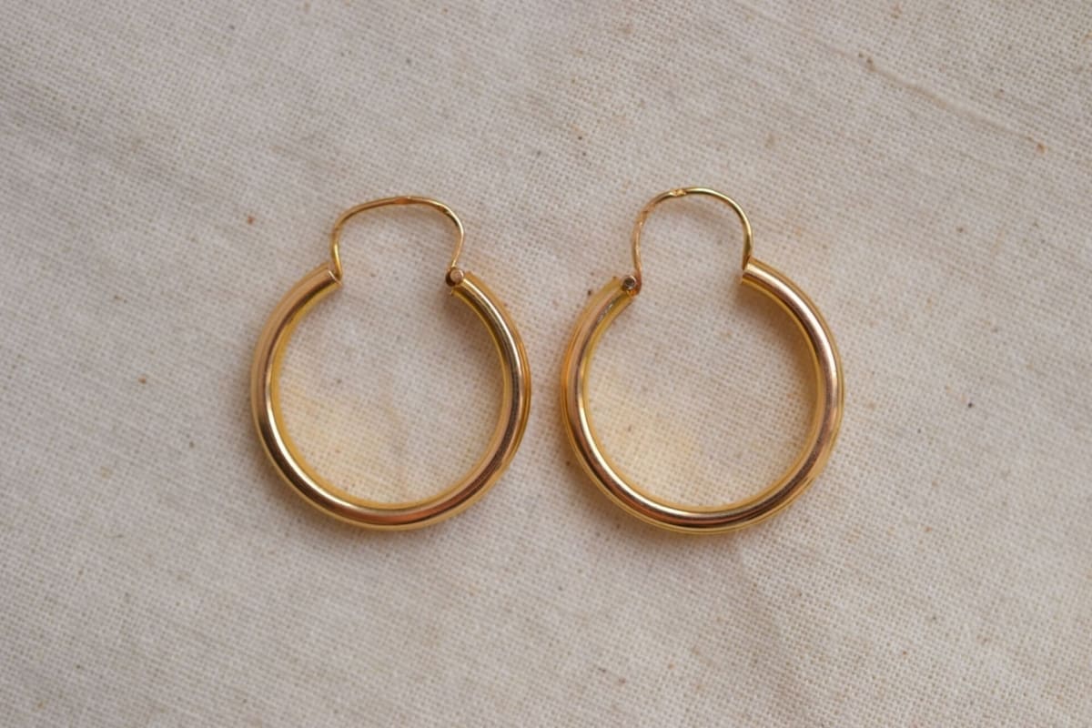 Créoles rainurées - boucles d'oreilles anciennes