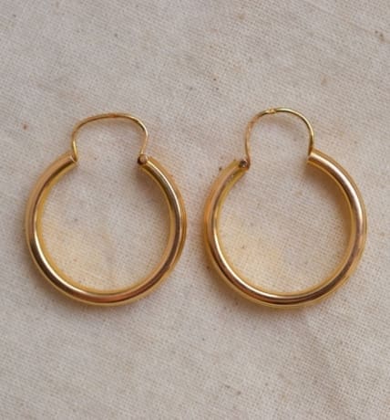 Créoles rainurées - boucles d'oreilles anciennes