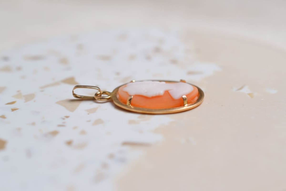 Pendentif Camée coquillage - pendentif Vintage