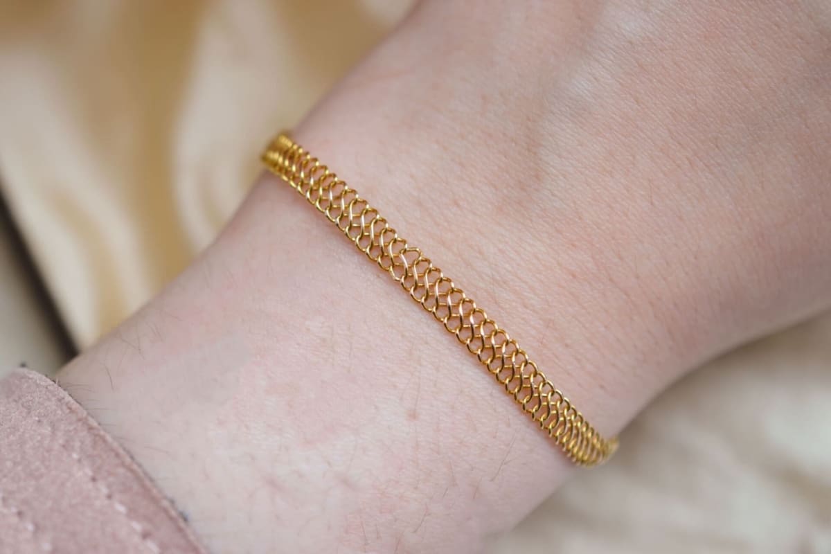 Bracelet ancien maille américaine - bracelet Vintage