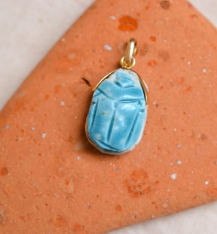 Pendentif scarabée Turquoise - pendentif ancien