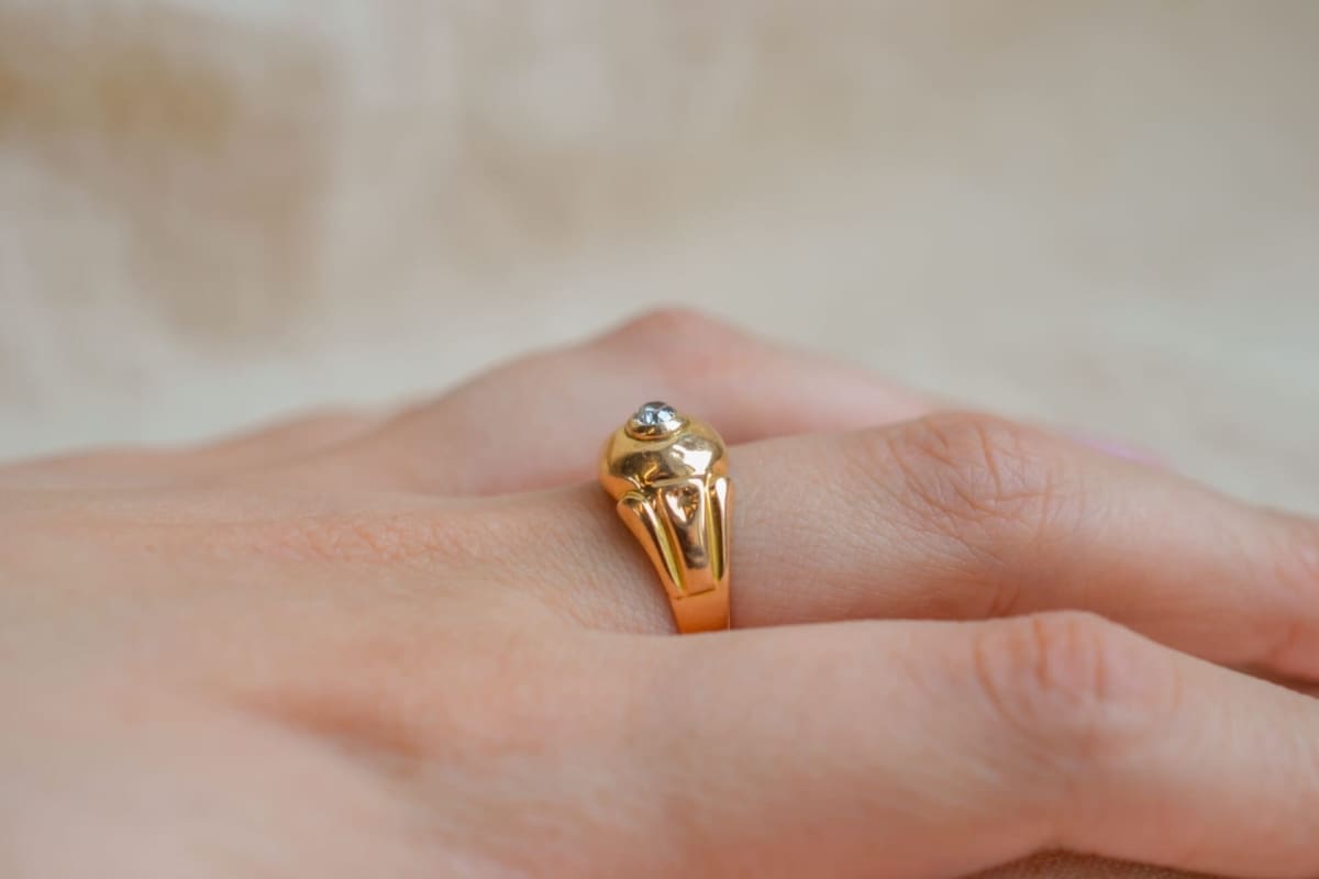 Bague dôme Diamant - bague de seconde main