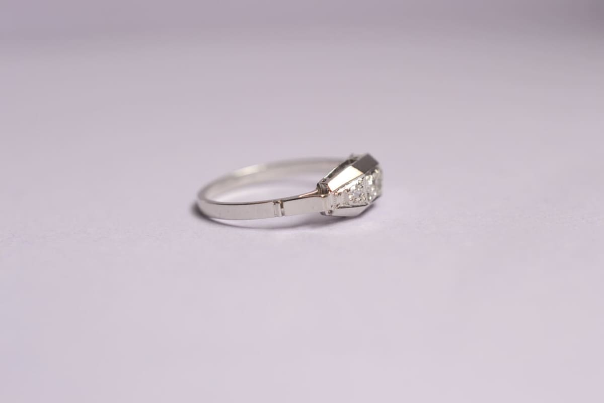 Bague Art Déco pierres blanches - bague Vintage