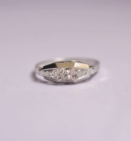 Bague Art Déco pierres blanches - bague ancienne