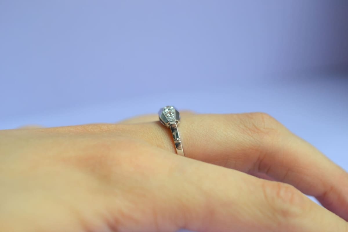 Bague Art Déco pierres blanches - bague mariage