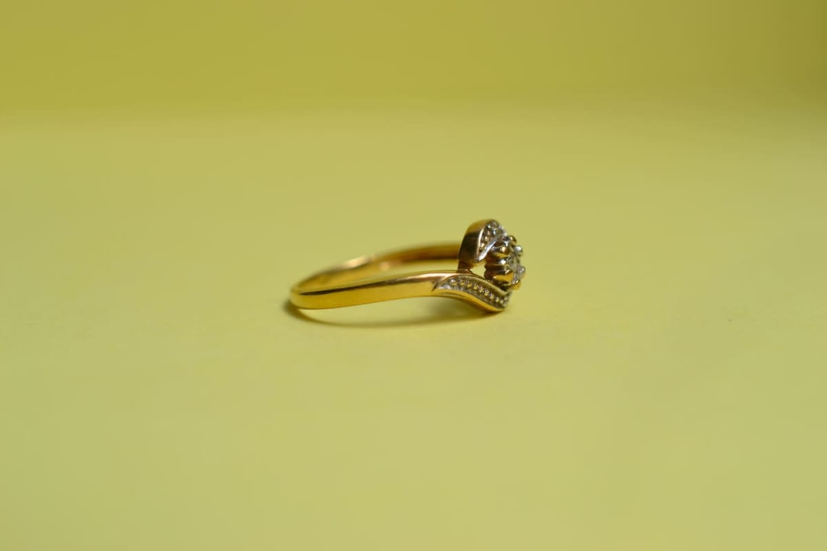 Bague tourbillon fleur Diamants - bague Vintage