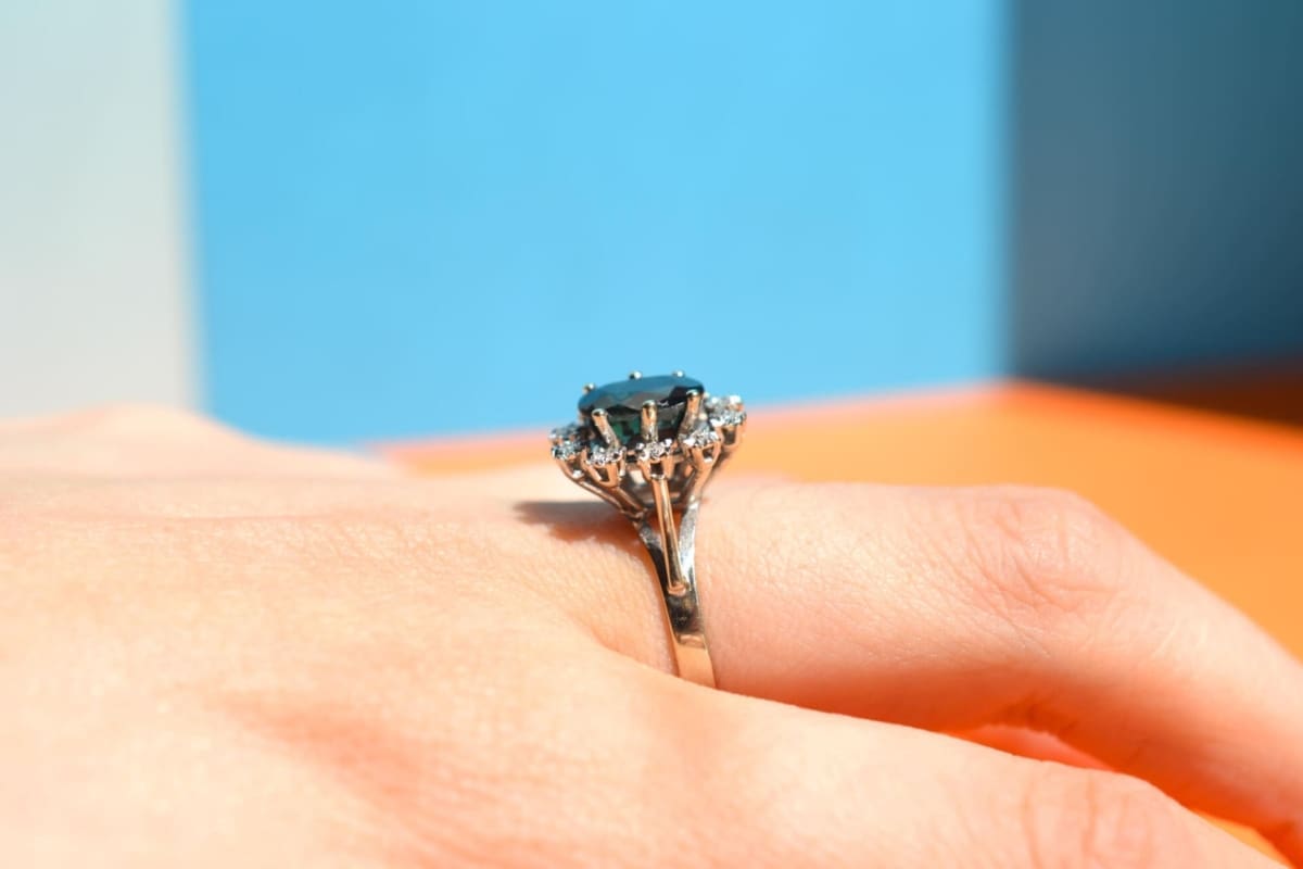 Marguerite Saphir serti Diamants - bague mariage