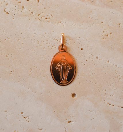 Médaille Vierge Marie en Or rose 18 carats