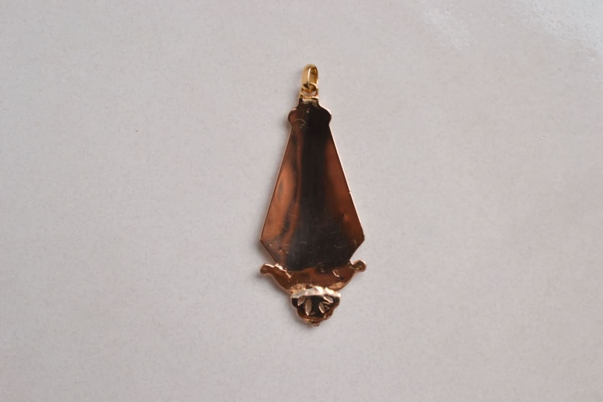 Pendentif motif floral émaillé - pendentif Vintage