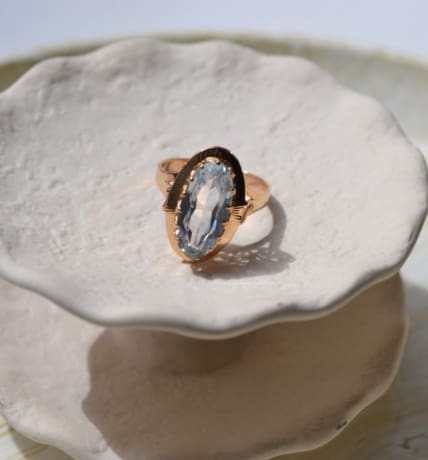 Bague cocktail Aigue-marine ovale