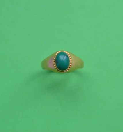 Bague jonc cabochon Turquoise verte