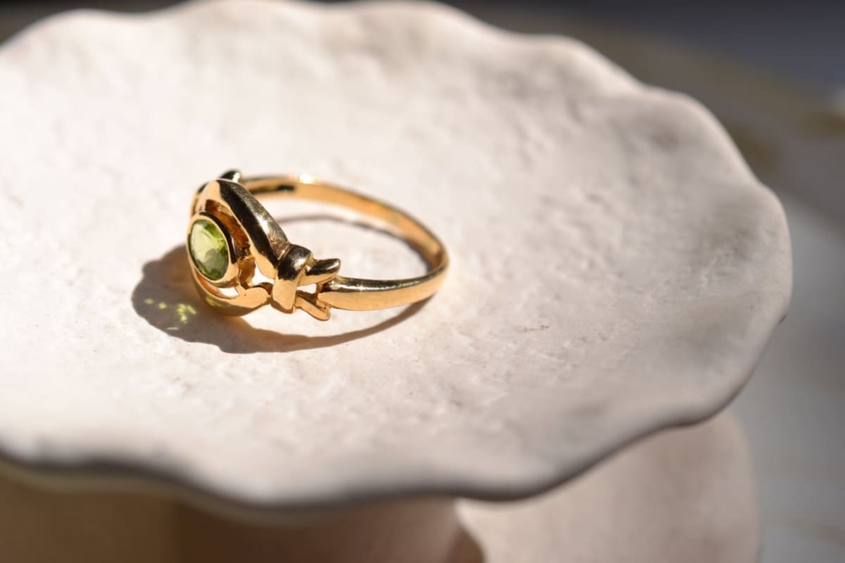 Bague peridot pierre de naissance Vintage