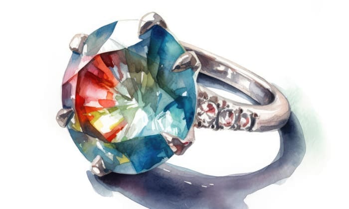 gouaché d'une bague