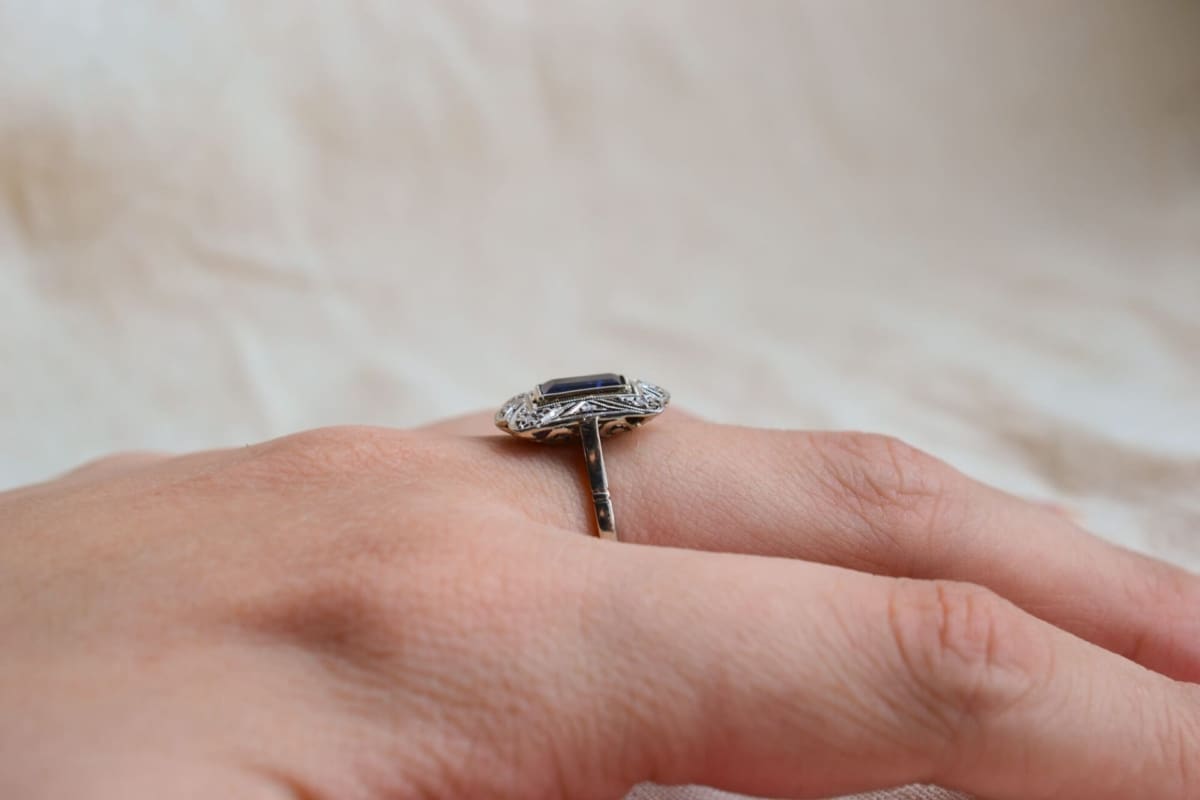 Bague Art Déco Or blanc 18 carats