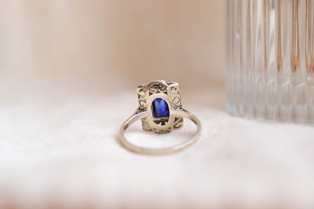 Bague Vintage Saphir et Diamants