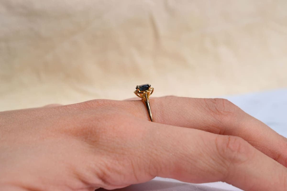 Bague femme Or jaune 18 carats Saphir