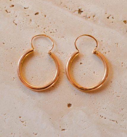 Créoles lisses en Or jaune 18 carats