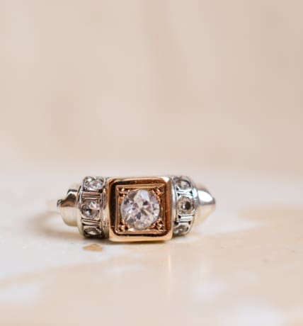 Bague Art Déco en Argent sertie d'Oxydes