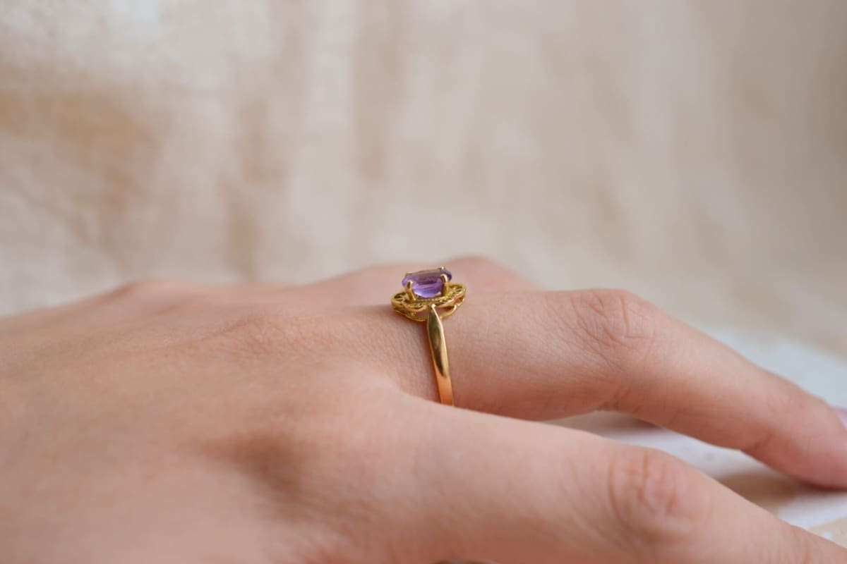 Bague Vintage Or jaune Améthyste