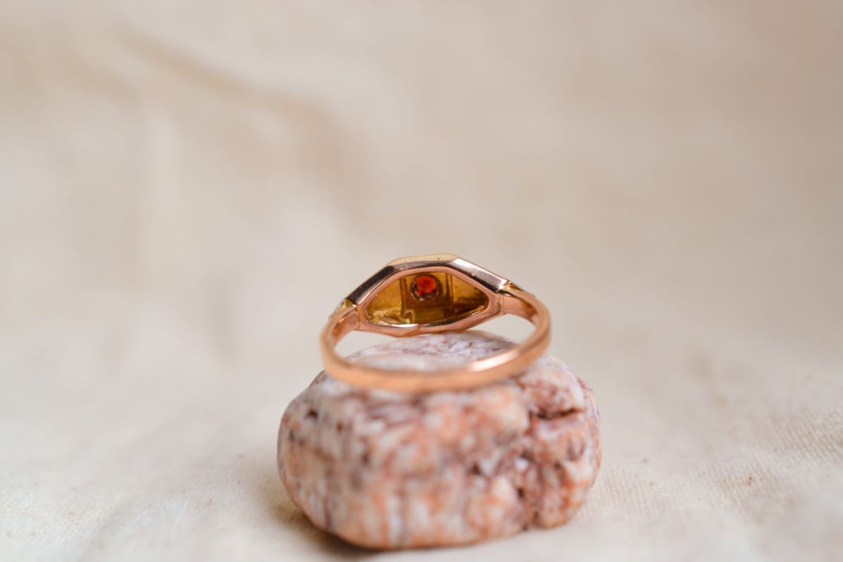 Bague ancienne Art Déco Grenat