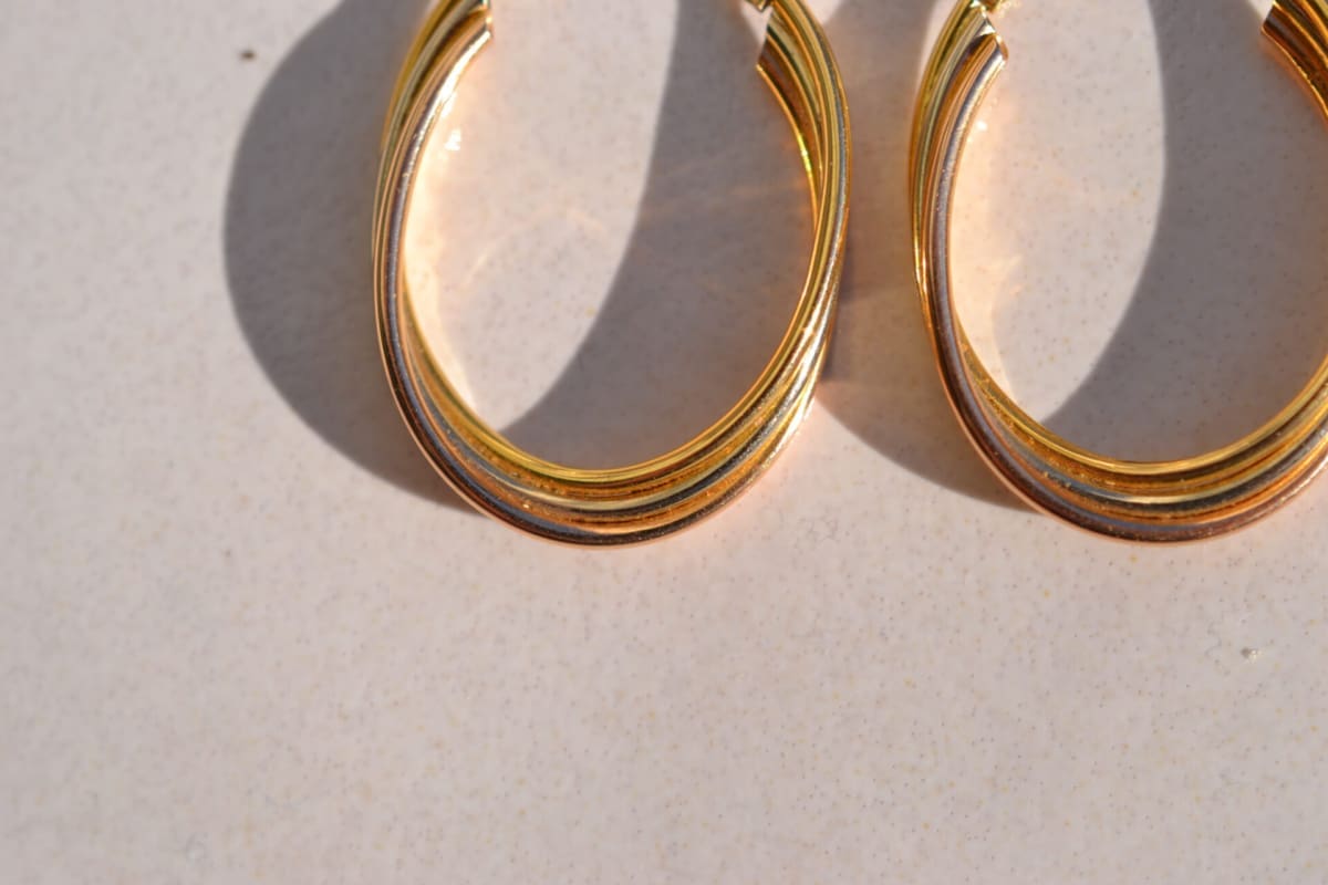 Boucles d'oreilles Vintage 3 Ors 18 carats