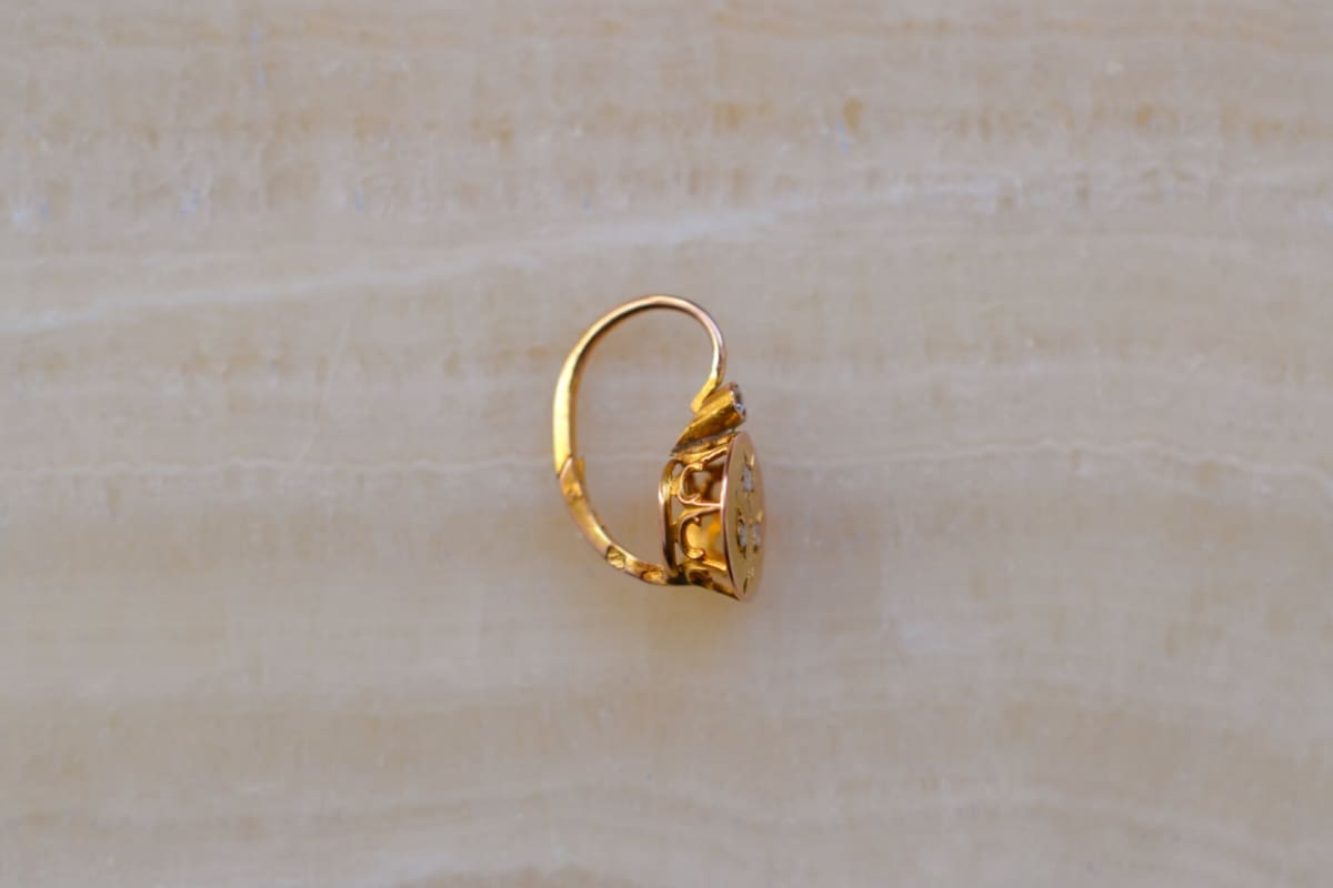 Mono boucle d'oreille Or jaune 18 carats Diamants