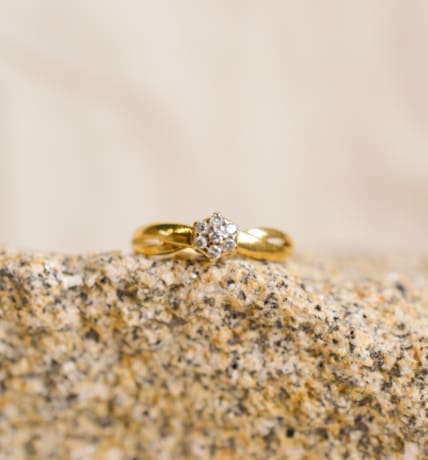 Bague Diamants en fleur - bague ancienne