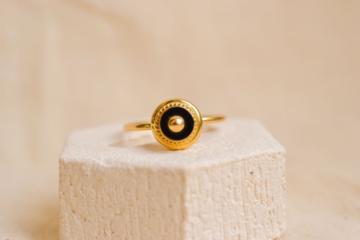 Bague Onyx décor torsadé - bague de seconde main