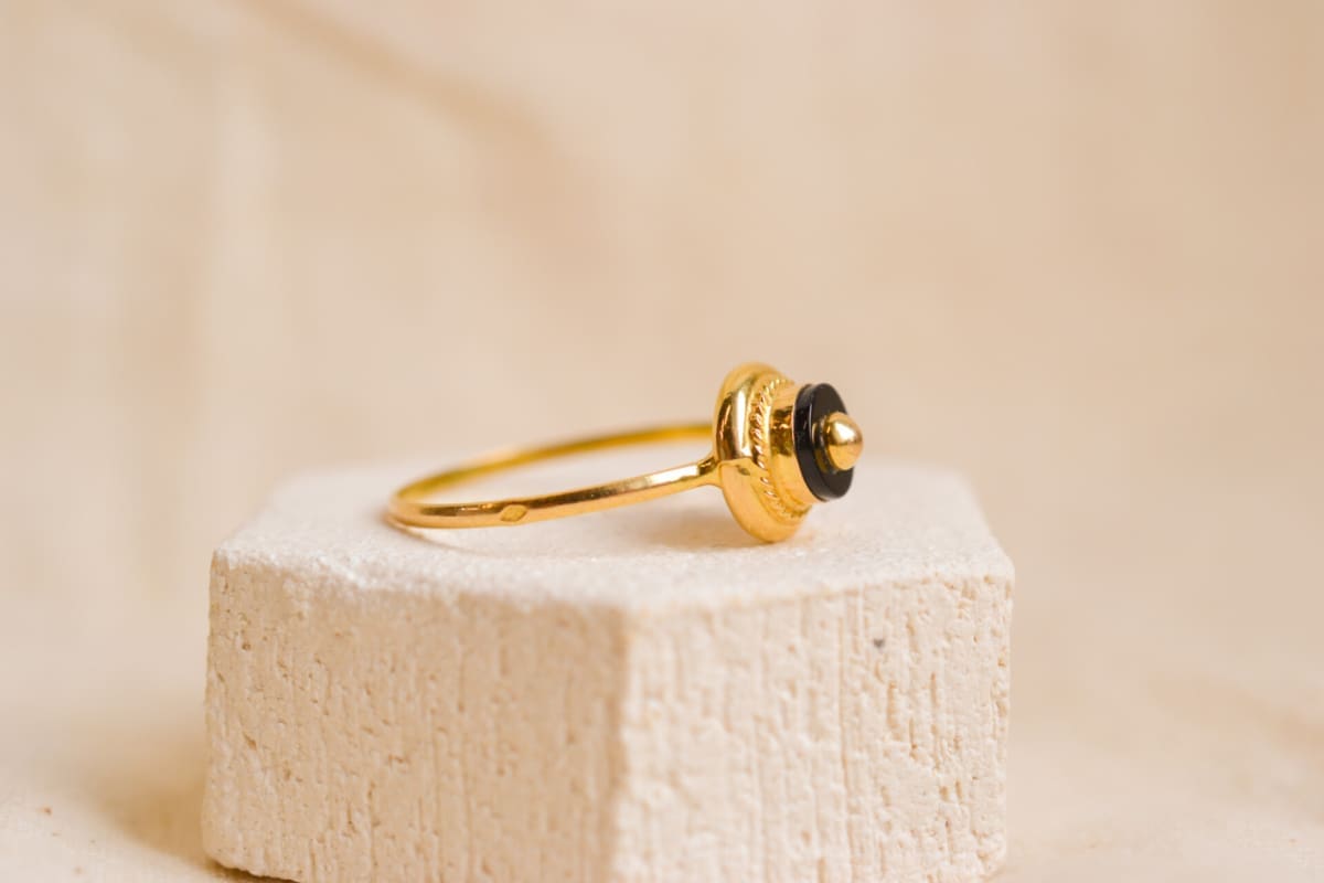 Bague Onyx décor torsadé - bague unique