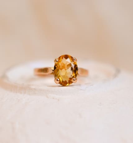 Bague Solitaire Citrine