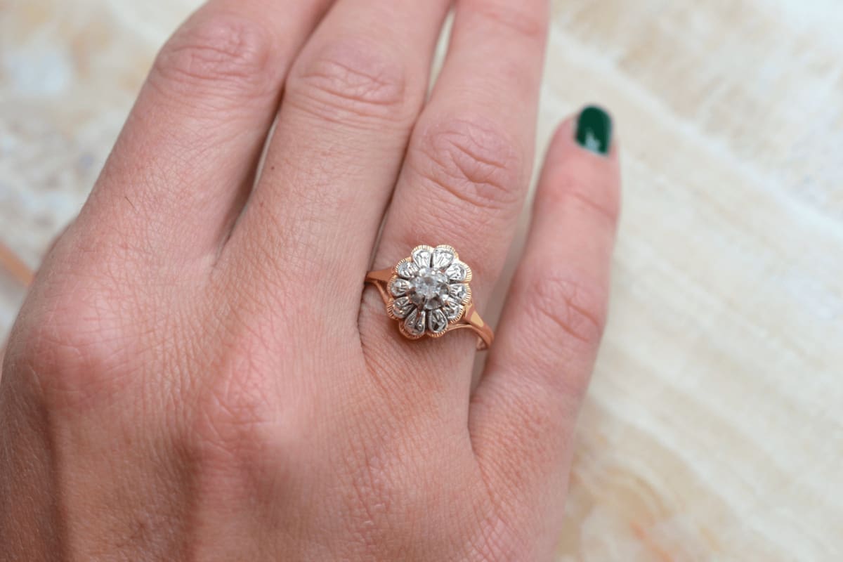 bague fleur 2 ors