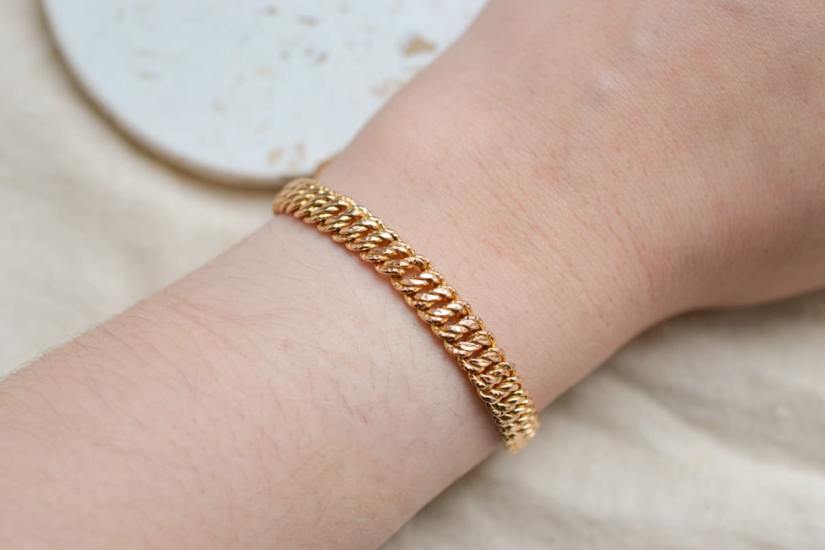 Bracelet de seconde main en Or jaune 18 carats maille américaine