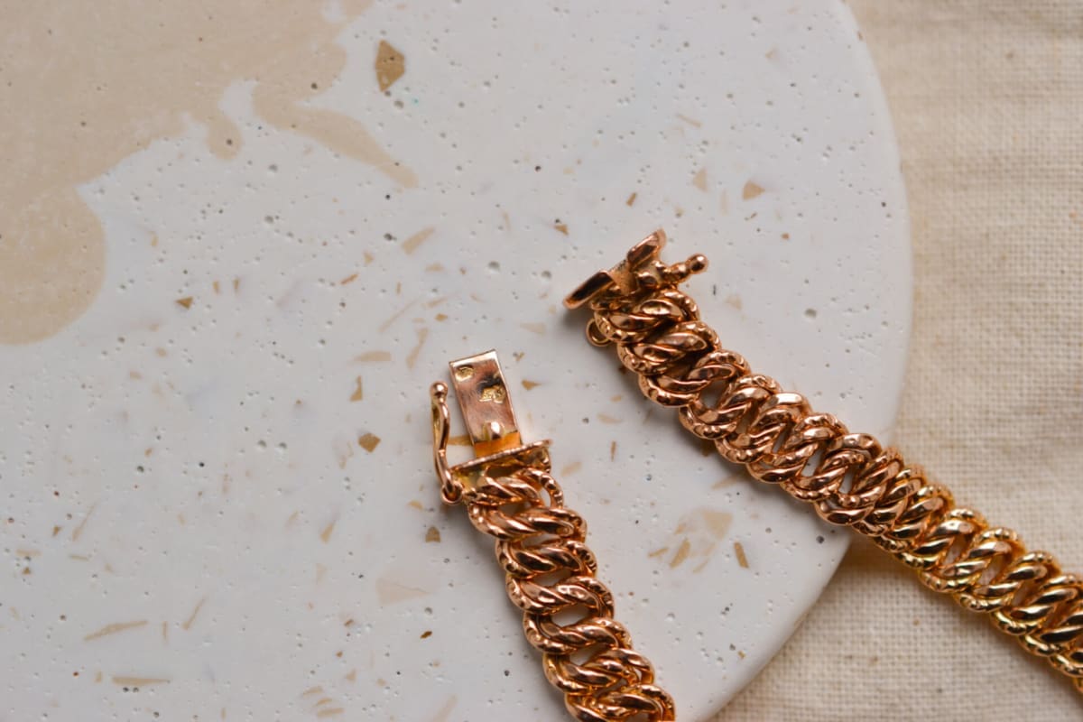 Bracelet en Or jaune 18 carats maille américaine