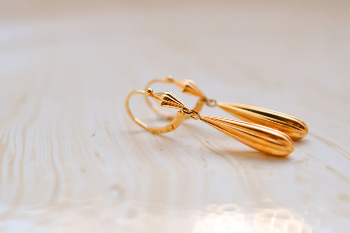 Pendants d'oreilles Vintage en Or jaune 18 carats
