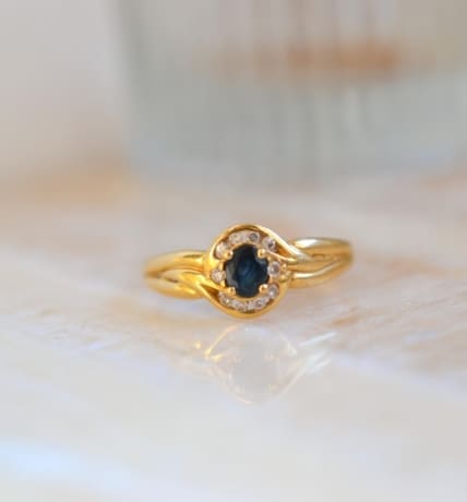 bague croisee saphir et diamants
