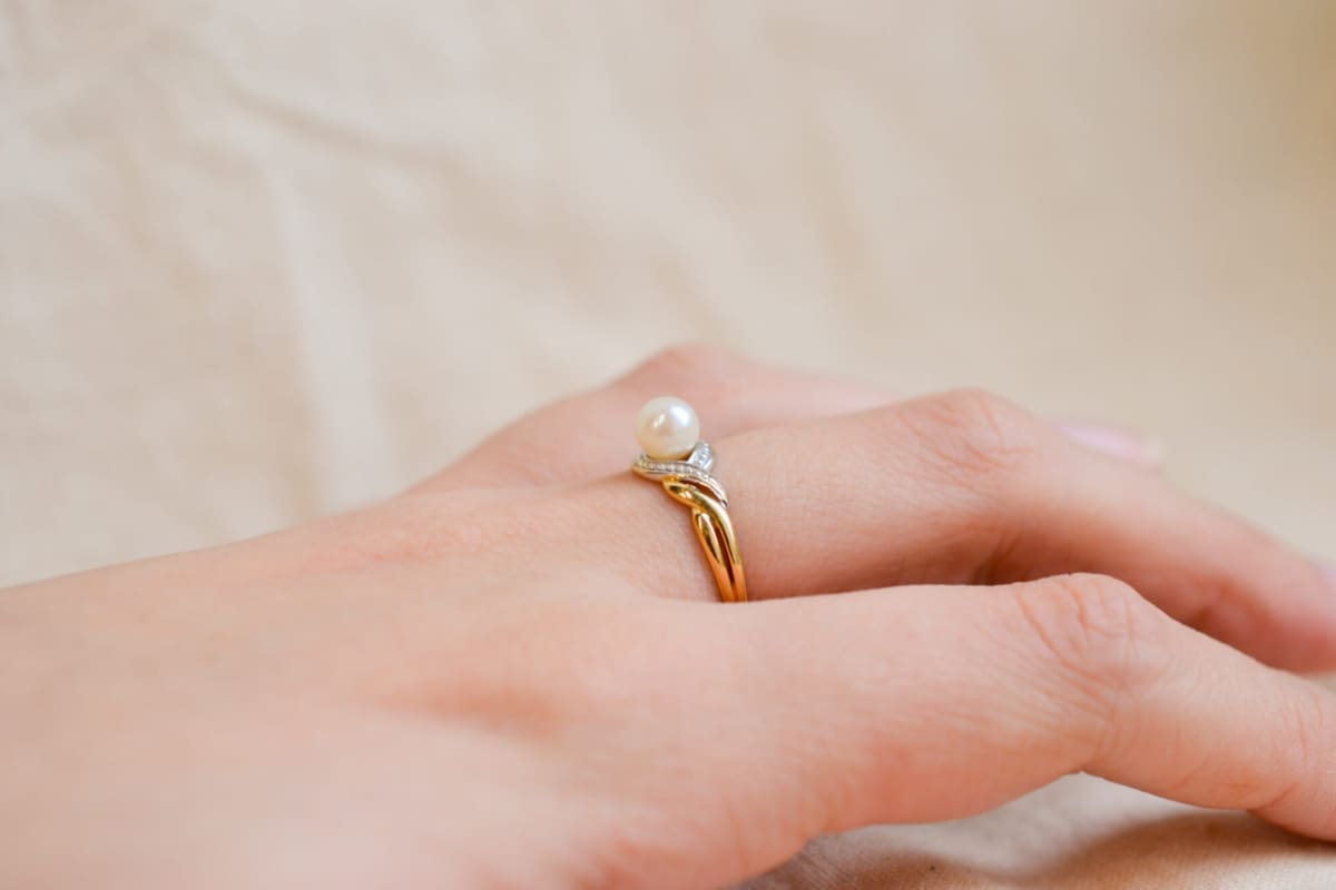 Bague Vintage Perle 2 Ors 18 carats