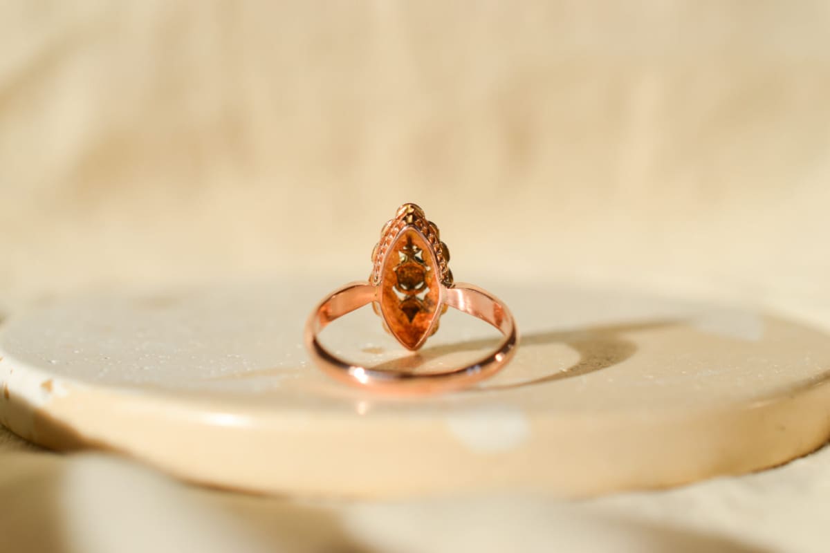 Bague ancienne Art Nouveau 3 Ors 18 carats