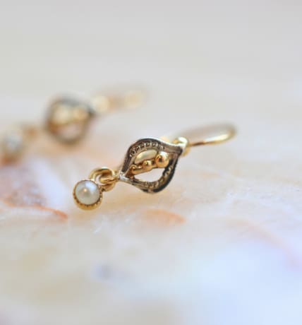 dormeuses 2 ors pendant perle