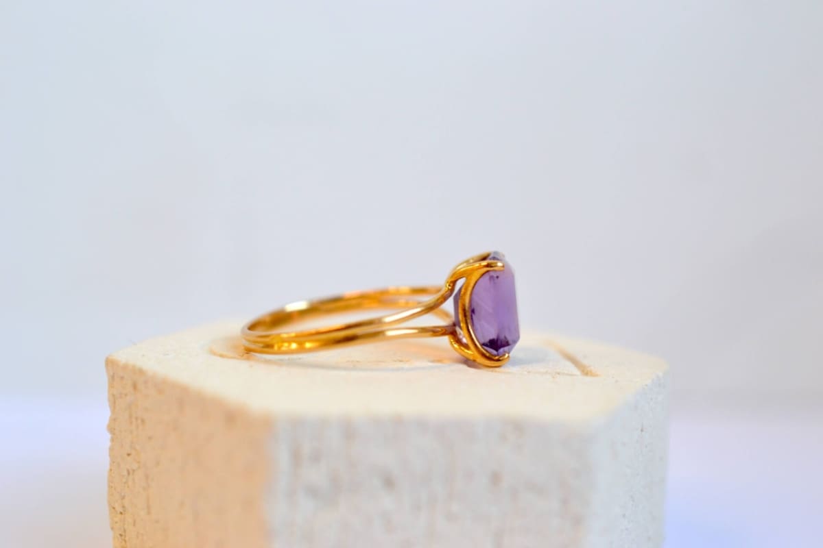 bague amethyste solitaire