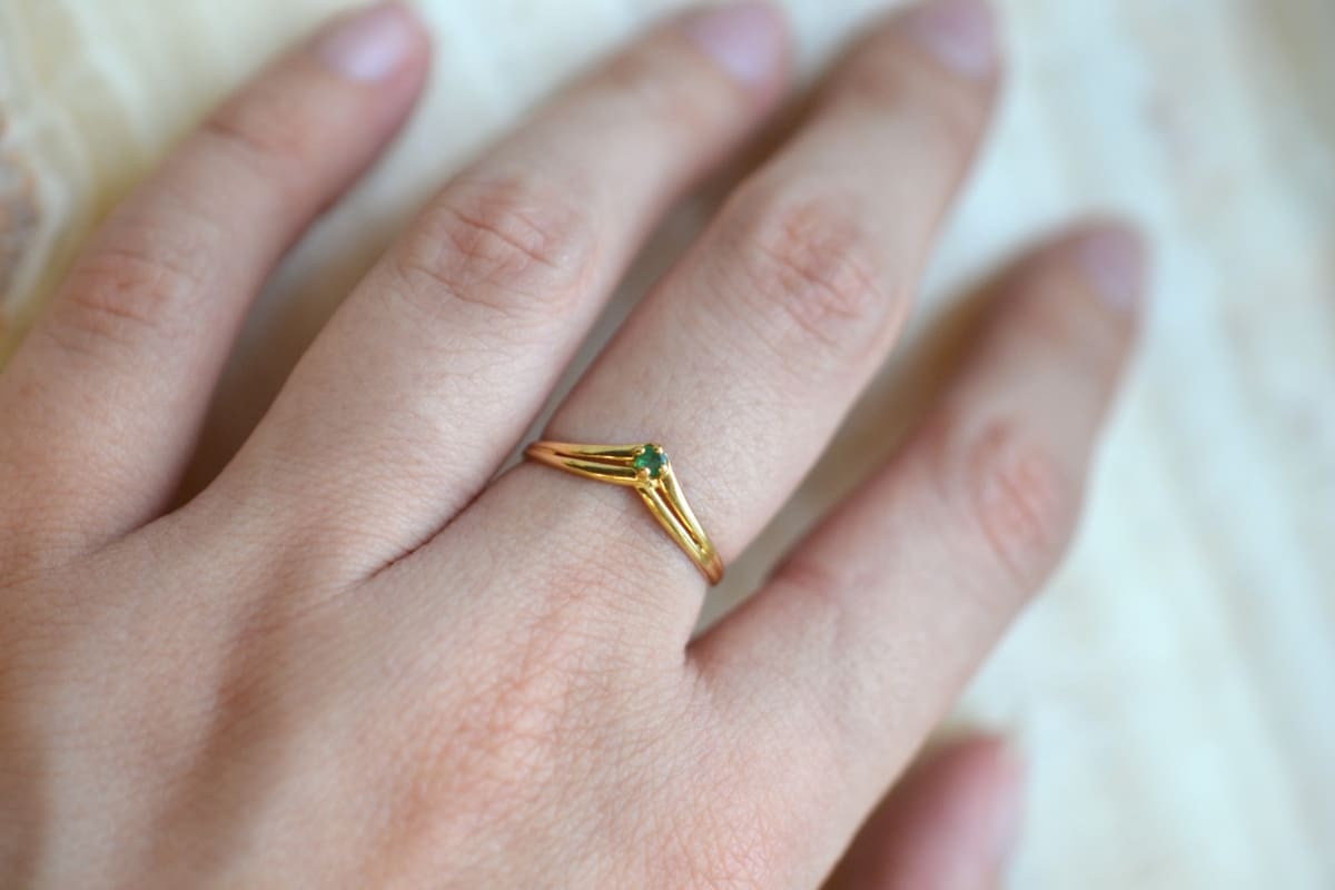 bague emeraude solitaire