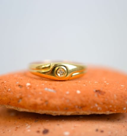 bague jonc diamant rainuree